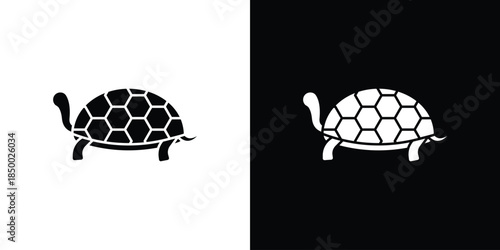 Tortoise icon, silhouette pictogram. black icon set