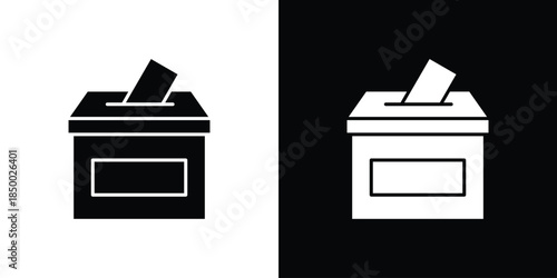 Voting icon, silhouette pictogram. black icon set