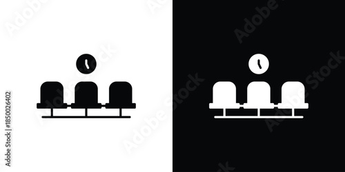 Waiting Room icon, silhouette pictogram. black icon set