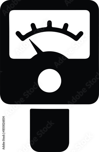 Silhouette Analog Gauge Meter Icon Vector Illustration