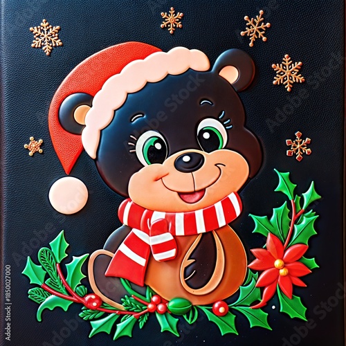 Christmas animal illustration