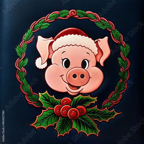 Christmas animal illustration