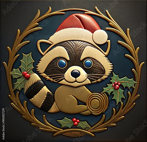 Christmas animal illustration