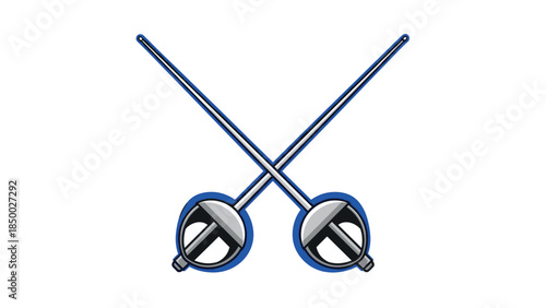 Crossed fencing swords icon: sleek design for sports themes