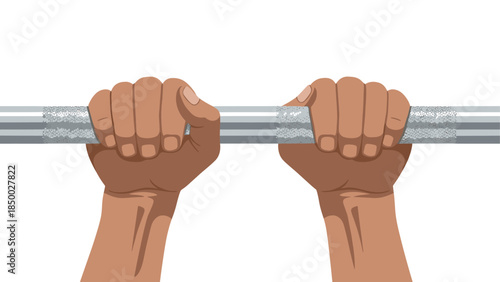 Hands gripping a pull-up bar for fitness training and strength workout