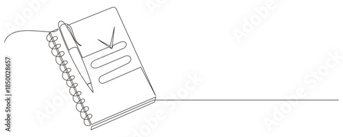 ccontinuous line drawing of notepad with pen 4.eps
