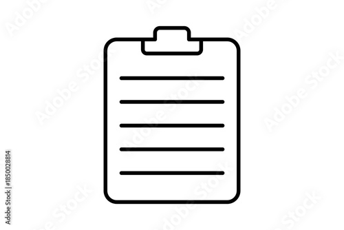 Clipboard icon. Suitable for medical projects. Line icon, perfect for UI, mobile apps, websites, presentations, and infographics. Fully editable and optimized for digital and print use