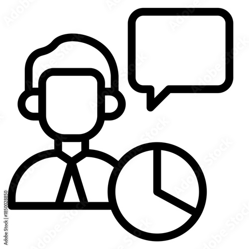 Consultant icon from business collection. Thin linear expert, business, management outline icon vector illustration	