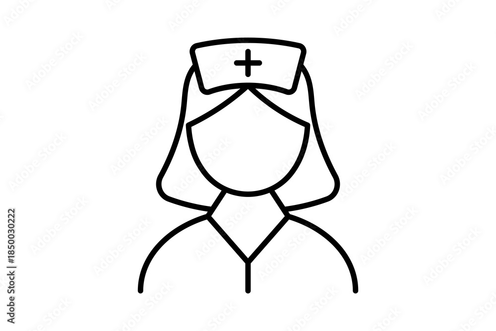 Fototapeta premium Nurse icon. Suitable for medical projects. Line icon, perfect for UI, mobile apps, websites, presentations, and infographics. Fully editable and optimized for digital and print use