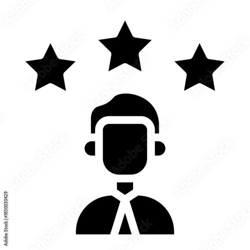 Reputation icon glyph from business collection. Thin linear expert, business, management outline solid icon vector illustration	