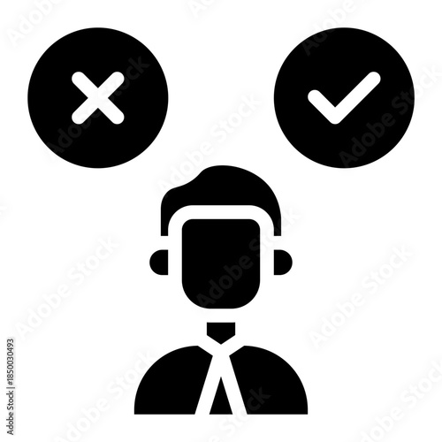 Decision making icon glyph from business collection. Thin linear expert, business, management outline solid icon vector illustration	
