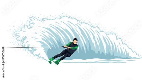 Water sports adventure featuring dynamic wakeboarding action