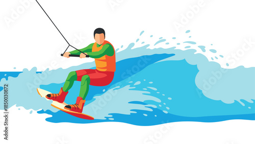 Dynamic wakeboarding adventure on vibrant waves