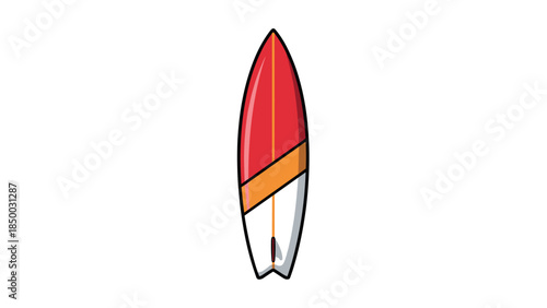 Colorful surfboard isolated on white: bold and stylish beach accessory