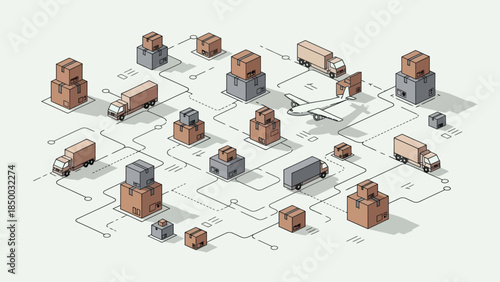 3D Rendering of Logistics and Transportation Hub.
