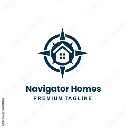 Navigator homes logo with house inside a compass rose icon.
