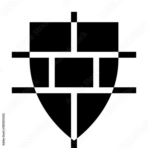 Shield Symbol: An elegant shield symbol, with strong geometric lines that evoke a sense of protection and security.