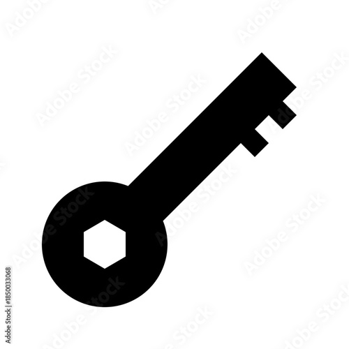 Key Icon: A bold and simple silhouette of a key, symbolizing access, security, and unlock potential.