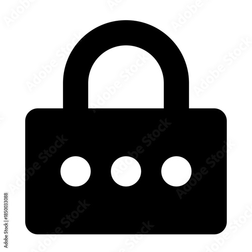 Secure Data Icon: A sleek, minimalist icon of a padlock, symbolizing digital security and data protection, essential for safeguarding sensitive information in the digital world.