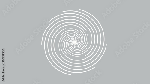 White Fingerprint Icon on Gray Background.