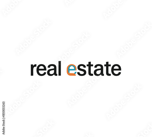 Modern real estate logo with creative letter e symbol.