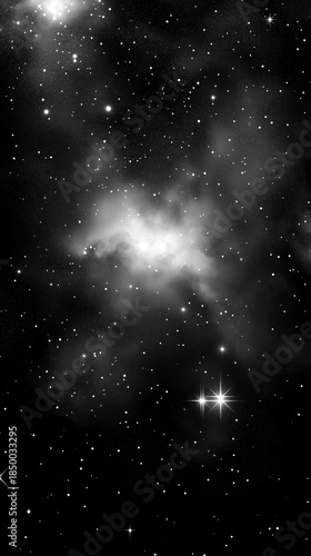 Mystical cosmic nebula cloud with stars in outer space