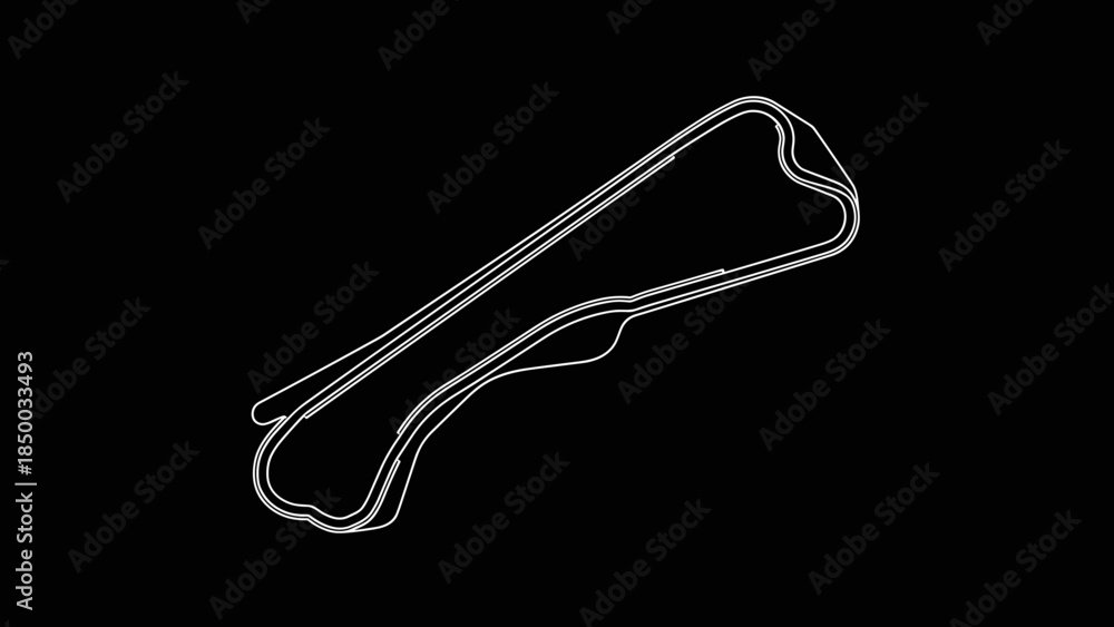 Obraz premium White Racing Circuit Track Outline.