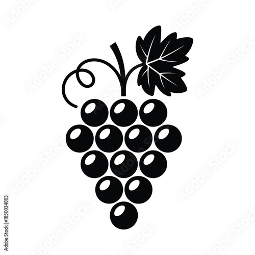 Bunch of grapes with leaf