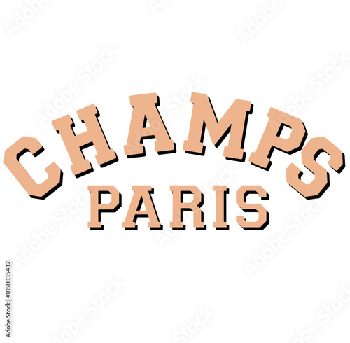 champs paris varsity print collage text typography font vintage tshirt print 