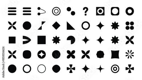 A diverse collection of minimalist vector icons, perfect for modern digital design and user interface applications