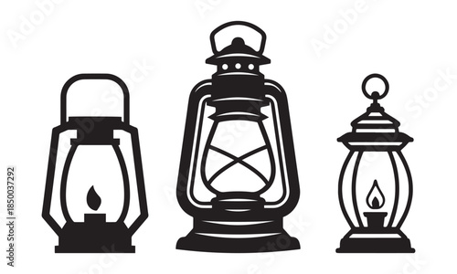 old oil lamp vector illustration