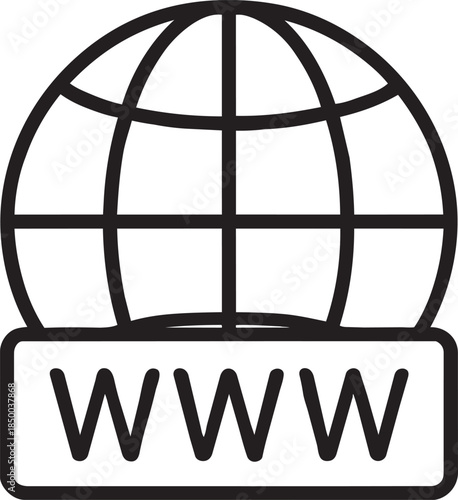 World Wide Web Icon Representing Internet and Global Connectivity