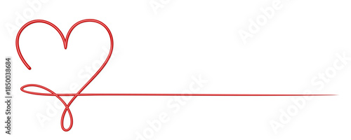 The one line symbol of a red heart.
