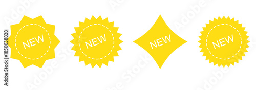 New tag symbol icon, new product, novelty, newest item. New arrival tags and stickers collection New badge vector icon. Stickers for new arrival shop product tags. New icons, New special offer tag.