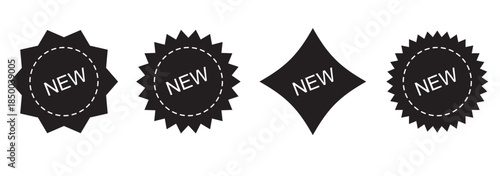 New tag symbol icon, new product, novelty, newest item. New arrival tags and stickers collection New badge vector icon. Stickers for new arrival shop product tags. New icons, New special offer tag.