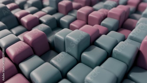 Wallpaper Mural Soft 3D Cubes Shifting Positions in a Satisfying Geometric Motion Graphics Loop Torontodigital.ca