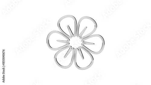 Delicate white flower sketch illustration simple floral design on transparent background