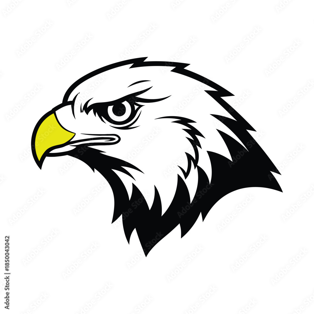 Fototapeta premium Bald Eagle Head Mascot Vector Illustration - Patriotic American Bird Symbol for Sports Logo and Identity