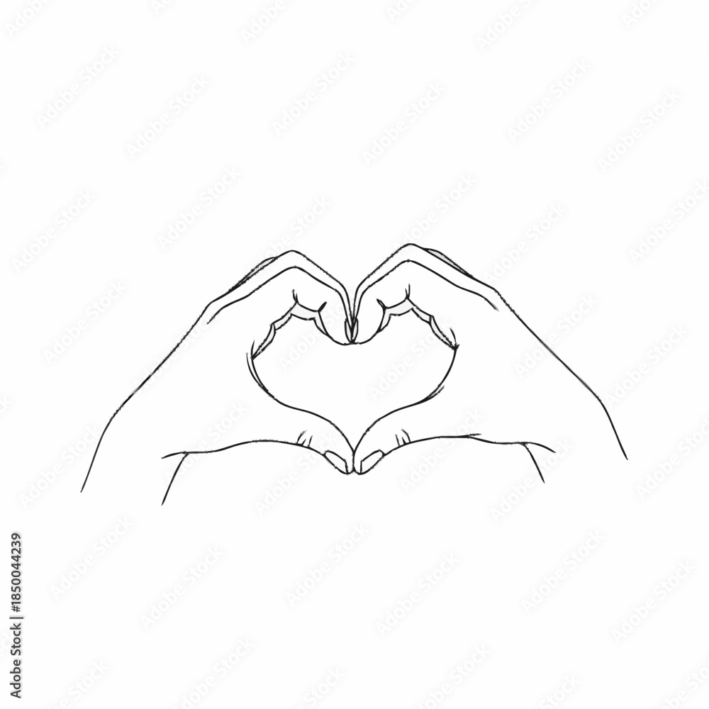 Fototapeta premium Hand gesture forming a heart shape with fingers.