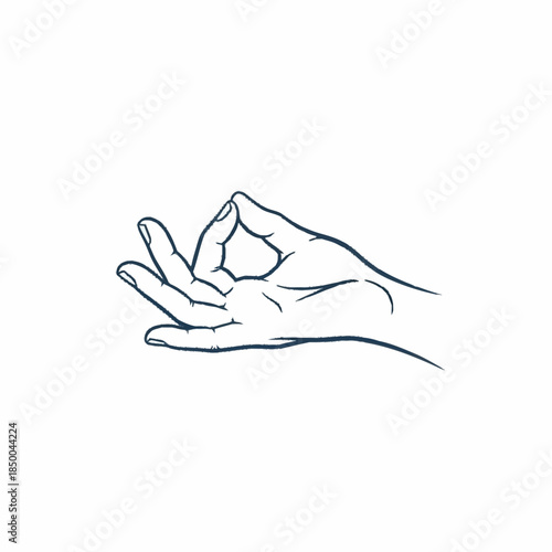 Hand gesture for meditation and mindfulness practice.