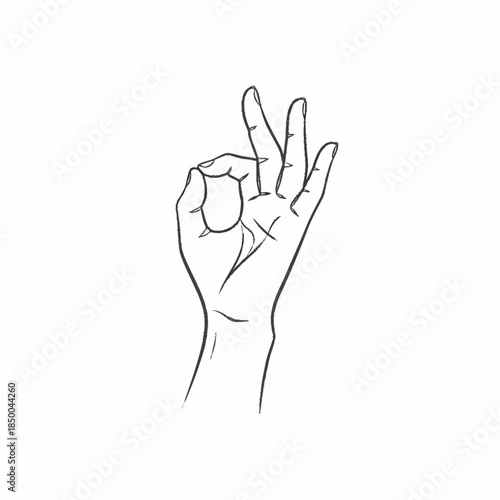 Hand gesture showing okay sign with thumb and index finger joined.