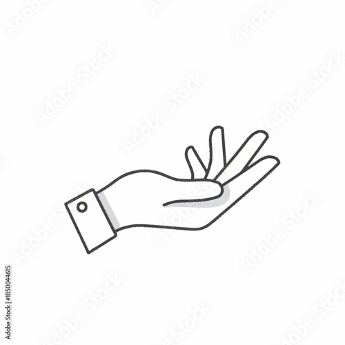 Open Hand Gesture Illustration Showing Offering or Receiving.