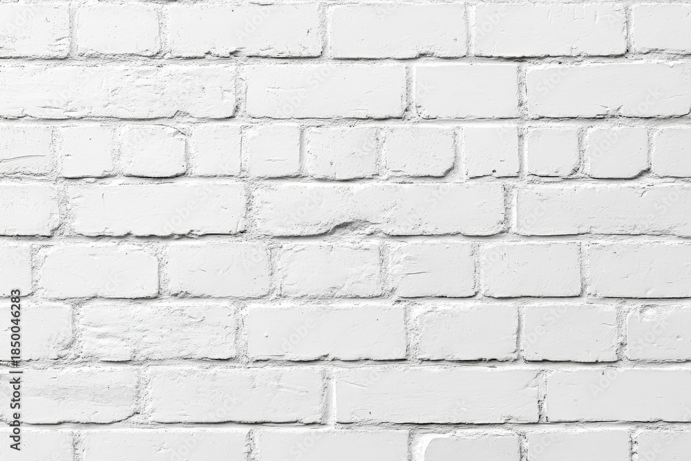 Obraz premium A plain white brick wall, featuring a textured surface with subtle variations in color and pattern.