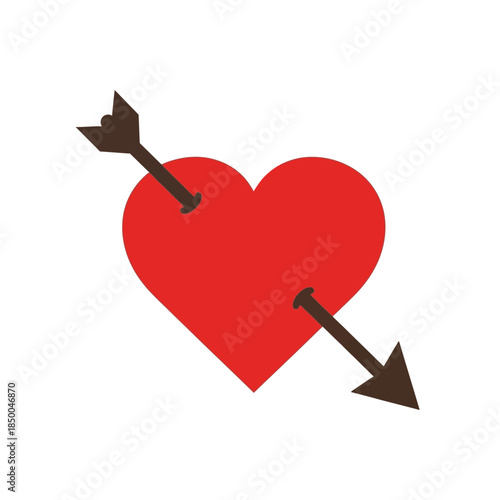 Red heart icon with a yellow star, symbolizing favorite, love, or rating on a white background.