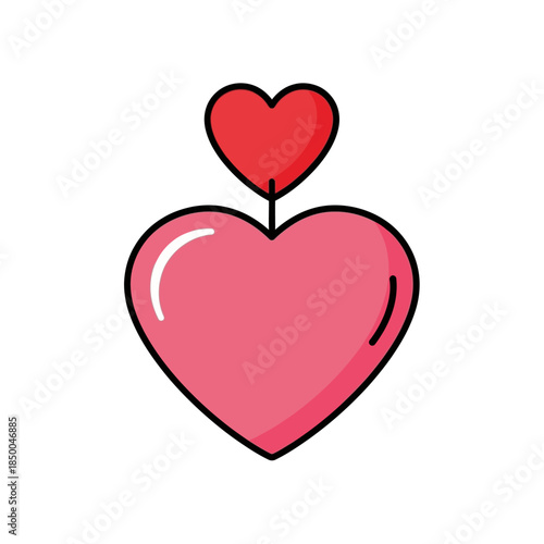 Red heart icon with a yellow star, symbolizing favorite, love, or rating on a white background.