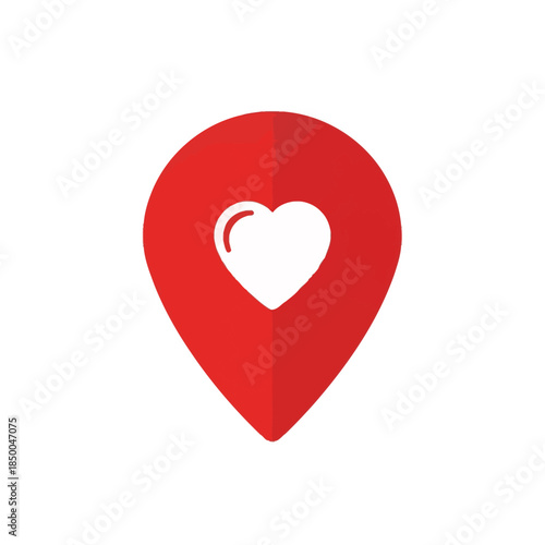Red heart icon with a yellow star, symbolizing favorite, love, or rating on a white background.