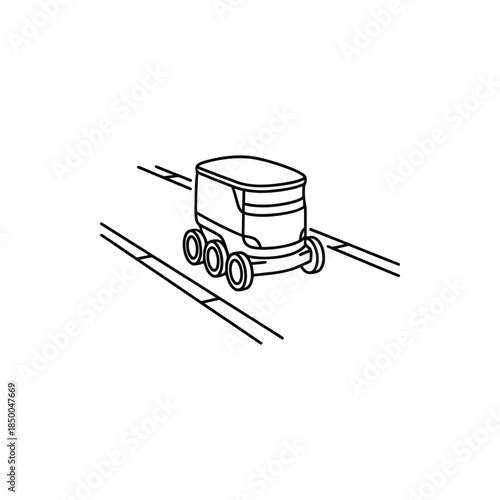 Delivery Robot On Pavement