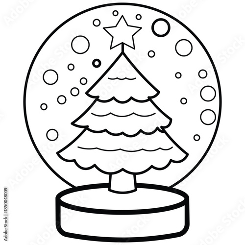 Snow globe icon Vector flat thin line illustration