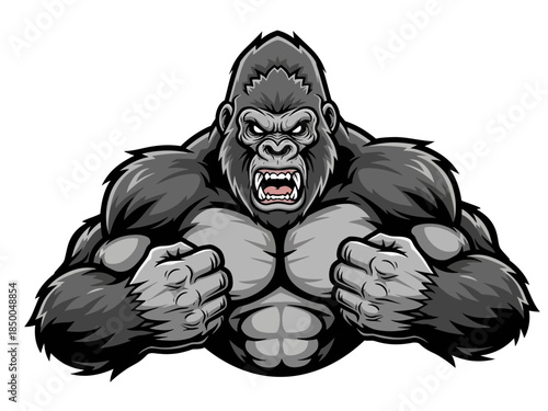 Aggressive Gorilla Mascot Logo Vector for Esports and Sports Team Branding