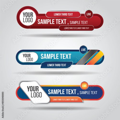 Sample text banners with customizable logos